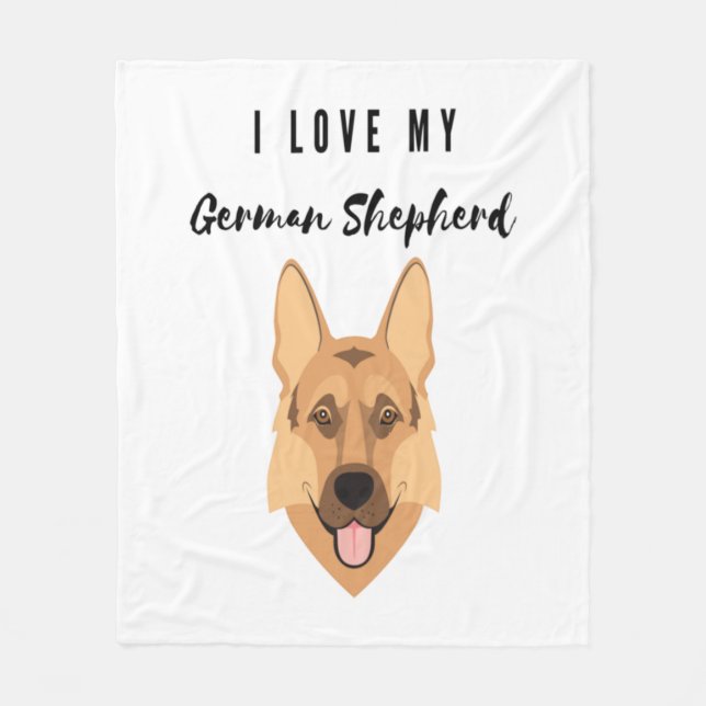 Cobertor De Velo Eu Amo Meu German shepherd (Frente)