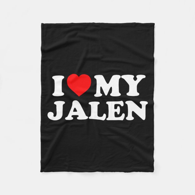 Cobertor De Velo Eu Amo Meu Jalen  (Frente)