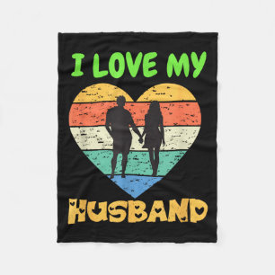 Cobertor De Velo Eu Amo Meu Marido Divertido Retro Esposa Dia dos N