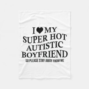 Cobertor De Velo Eu Amo Meu Namorado Autista Super Quente Camiseta 