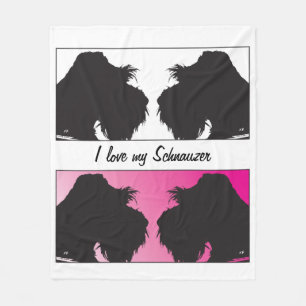Cobertor De Velo Eu amo meus Schnauzers