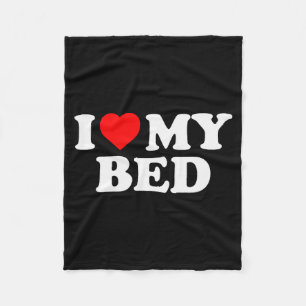 Cobertor De Velo Eu Amo Minha Cama - Coração Vermelho