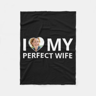 Cobertor De Velo Eu Amo Minha Esposa Perfeita Foto Coração Camiseta