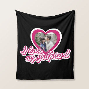 Cobertor De Velo Eu Amo Minha Foto Personalizada Namorada