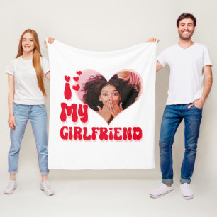 Cobertor De Velo Eu Amo Minha Namorada Personalizada Engraçada