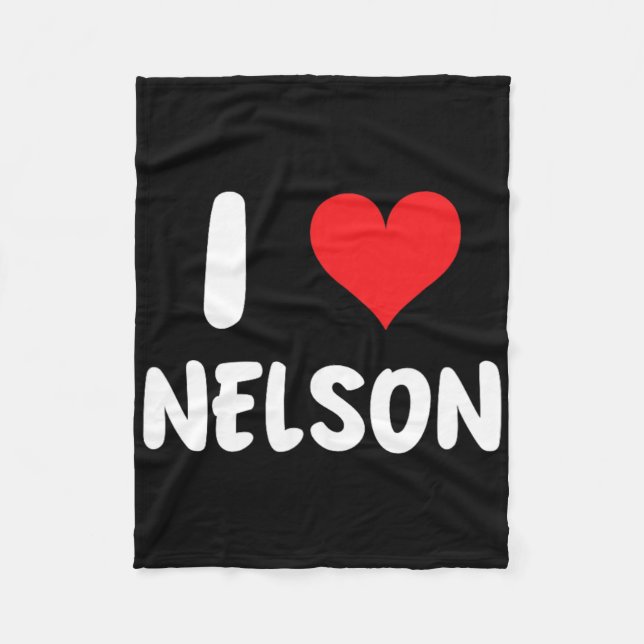 Cobertor De Velo Eu Amo Nelson - Coração - Nome  (Frente)