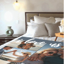 Eu amo-nos Script Photo Blue e White