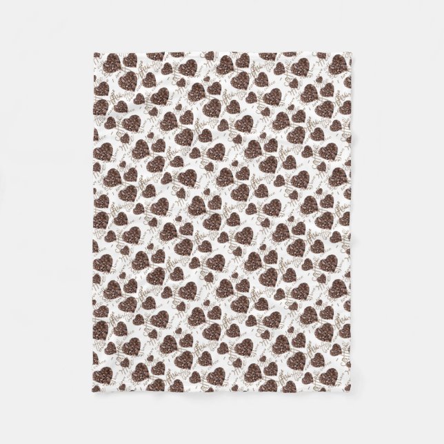 Cobertor De Velo Eu amo o café!! (Frente)