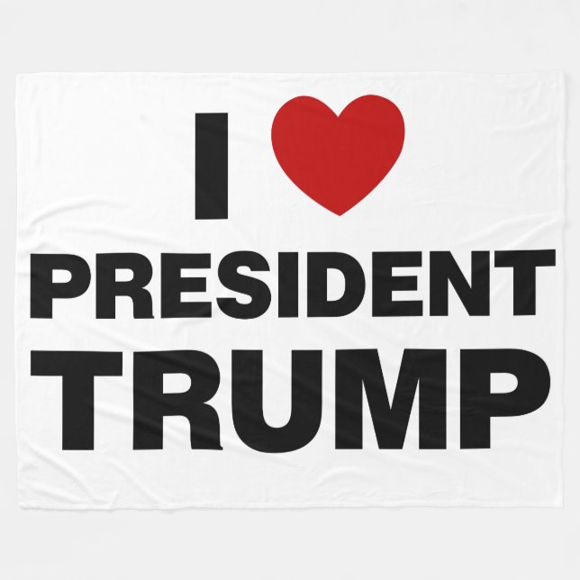 Cobertor De Velo Eu Amo o Presidente Trump Heart (Frente (Horizontal))