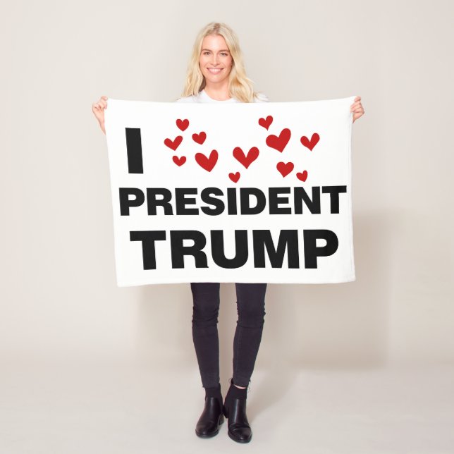 Cobertor De Velo Eu Amo O Presidente Trump Hearts (In Situ)