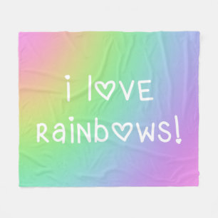 Cobertor De Velo Eu Amo Rainbows Fleece Blanket