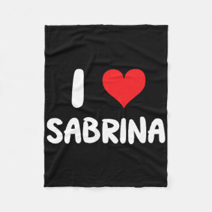 Cobertor De Velo Eu Amo Sabrina - Coração - Nome