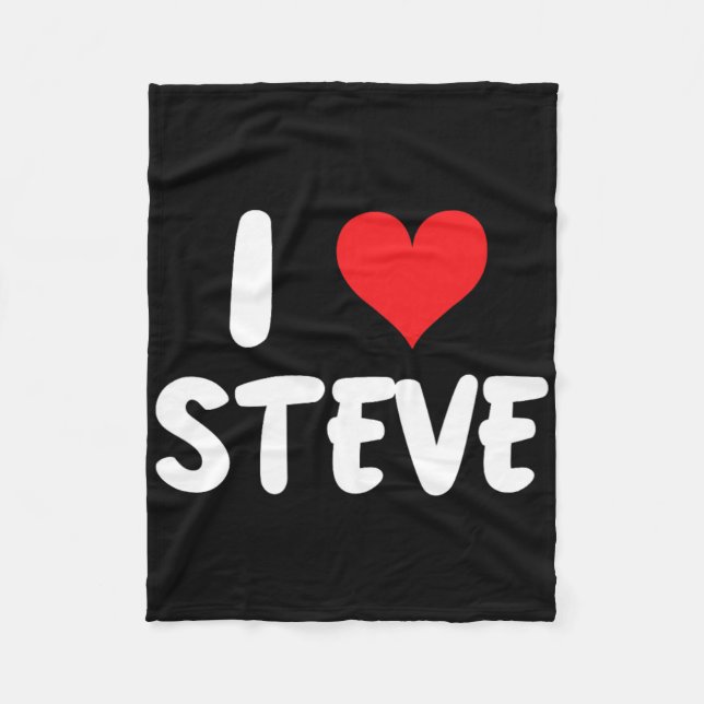 Cobertor De Velo Eu Amo Steve - Coração - Nome  (Frente)
