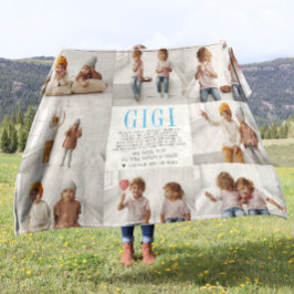 Cobertor De Velo Eu Amo Você Gigi | Colagem de Fotos Personalizadas