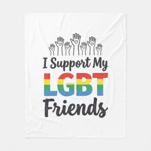 Cobertor De Velo Eu Apoio Meus Amigos LGBT Orgulho Arco-Íris Vetor 