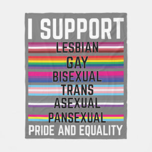 Cobertor De Velo Eu apoio o painel assexual trans bissexual e Gay d