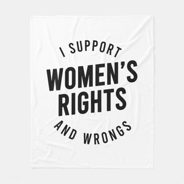 Cobertor De Velo Eu Apoio os Direitos E ERROS das Mulheres (Frente)
