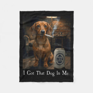Cobertor De Velo Eu Camisa Tenho Cachorro Dachshund Fumando Cerveja