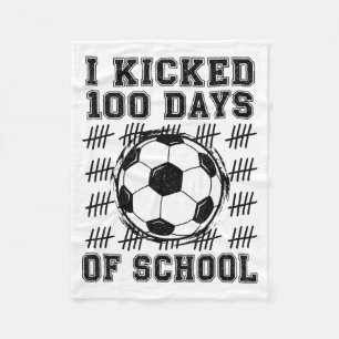 Cobertor De Velo Eu Completei 100 Dias De Escola Amante De Futebol