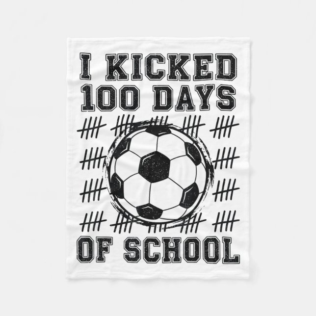 Cobertor De Velo Eu Completei 100 Dias De Escola Amante De Futebol  (Frente)