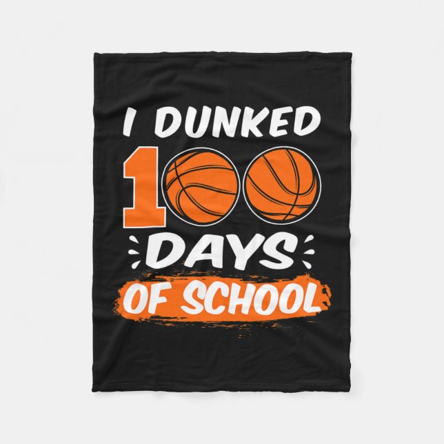 Cobertor De Velo Eu Dava 100 Dias De Basquete Escolar (Frente)