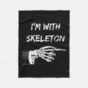 Cobertor De Velo Eu estou com Skeleton Halloween combinando com a S