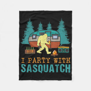 Cobertor De Velo Eu faço festa com Sasquatch Bigfoot Acampamento Pr