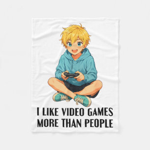Cobertor De Velo Eu Gosto Mais de Video Games do que Pessoas Gamer