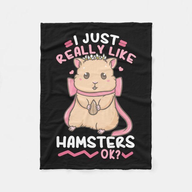 Cobertor De Velo Eu Gosto Muito De Hamsters (Frente)