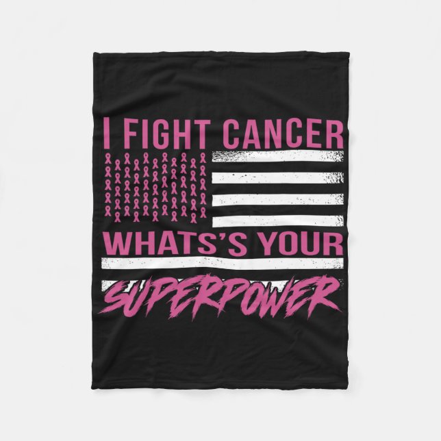 Cobertor De Velo Eu Luto Cancer Qual é a sua superpotência (Frente)