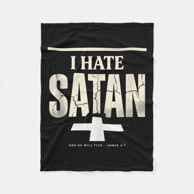 Cobertor De Velo Eu Odeio Satanás (Frente)
