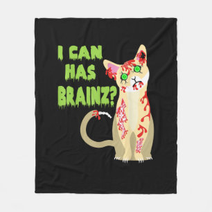 Cobertor De Velo Eu Posso Ter Uma Camisa De Gato Zombie Do Cérebro