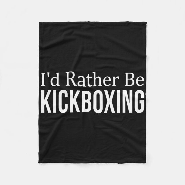 Cobertor De Velo Eu Preferiria Estar Kickboxing -  (Frente)