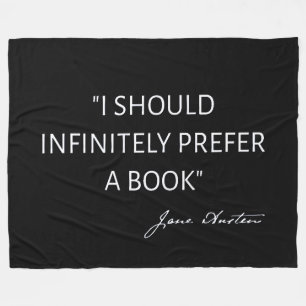Cobertor De Velo Eu Preferiria Infinitamente Um Livro - Jane Austen