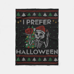 Cobertor De Velo Eu Prefiro Halloween Skeleton Família Xmas Feliz C