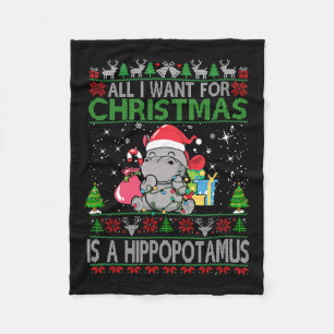 Cobertor De Velo Eu Quero Um Hippopotamus Para O Natal Xmas Hippo A