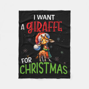 Cobertor De Velo Eu Quero Uma Girafa Para O Natal Engraçado Fofo By