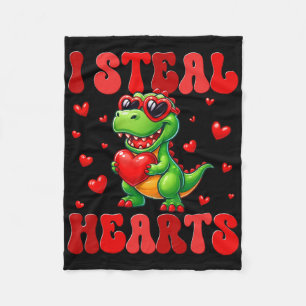 Cobertor De Velo Eu Roubo Corações Dinossauro Fofo Coração Dia dos 