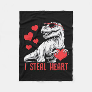 Cobertor De Velo Eu Roubo o Coração T-rex Dinossauro do Dia dos Nam