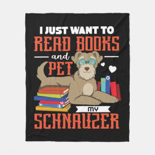 Cobertor De Velo Eu Só Quero Ler Livros E Pôr Meu Schnauzer