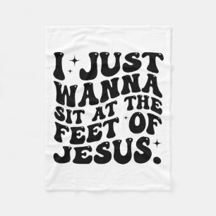 Cobertor De Velo Eu Só Quero Sentar-Me Aos Pés De Jesus Cristo Engr