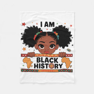 Cobertor De Velo Eu Sou História Negra Afro Menina Pequena American