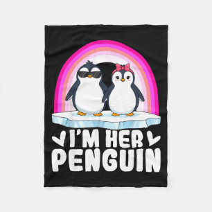 Cobertor De Velo Eu sou o pinguim dela Casal Combinante Amor no Dia