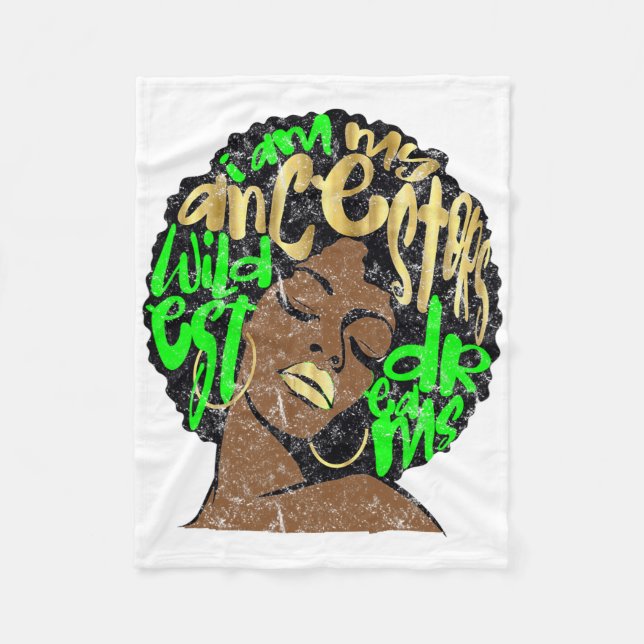 Cobertor De Velo Eu Sou Os Sonhos Dos Meus Ancestrais Rainha Afro N (Frente)