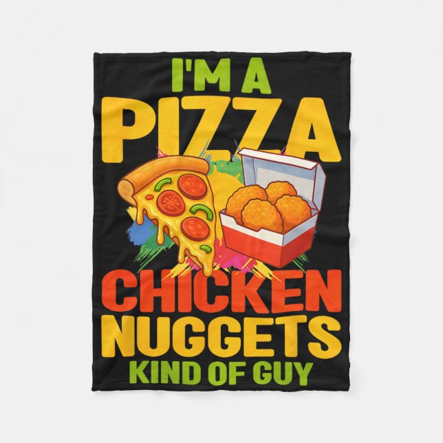 Cobertor De Velo Eu Sou Um Cara de Pizza e Nuggets de Frango (Frente)