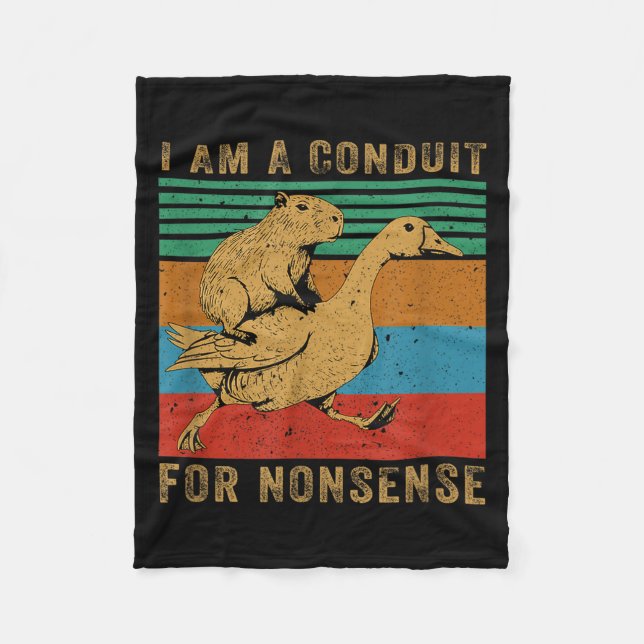 Cobertor De Velo Eu Sou Um Conduto Para Capivara Ganso Absurdo  (Frente)