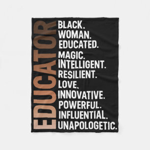 Cobertor De Velo Eu Sou Uma Educadora Negra Afro Mulher Mês da Hist