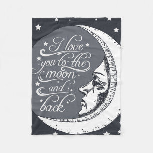 Cobertor De Velo Eu te amo à lua e à parte traseira