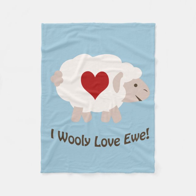 Cobertor De Velo Eu Te Amo! Azul (Frente)