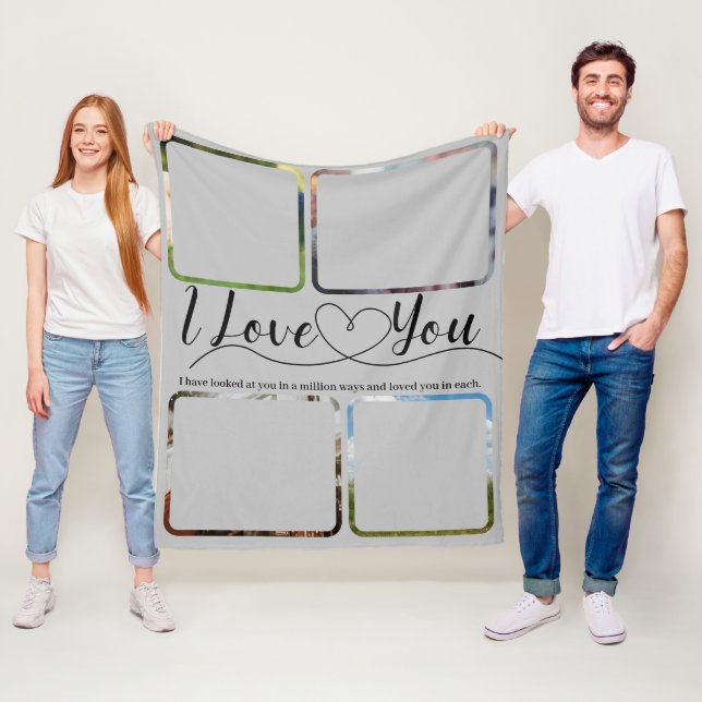 Cobertor De Velo Eu te amo Namorados do Aniversário da Colagem Foto (In Situ)